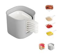 Générique Dipping Sauce Plate and Holder Set, 6 Pcs Dipping Sauce Plates And Holder, Mini Home Kitchen Seasoning Sauces, for Soy, ketchup, Barbecue and Party Dinner, Space-Saving Design (White,1PC)