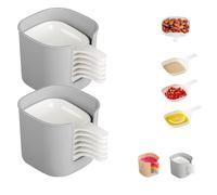 Générique Dipping Sauce Plate and Holder Set, 6 Pcs Dipping Sauce Plates And Holder, Mini Home Kitchen Seasoning Sauces, for Soy, ketchup, Barbecue and Party Dinner, Space-Saving Design (White,2PCS)
