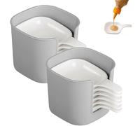 Générique Dipping Sauce Plate and Holder Set, 6Pcs Plastic Dipping Dish with Storage Box Mini Home Kitchen Seasoning Sauce Dishes Bowls，for ketchup, Soy, Barbecue & Party Dinner (2 Sets)
