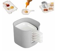 Générique Dipping Sauce Plate And Holder Set,6pcs Plastic Dipping Dish With Storage Box,Plastic Dipping Dish,Mini Dipping Bowls With Handle,For Ketchup,Soy,Barbecue And Party Dinner (White)
