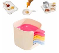 Générique Dipping Sauce Plate And Holder Set,6pcs Plastic Dipping Dish With Storage Box,Plastic Dipping Dish,Mini Dipping Bowls With Handle,For Ketchup,Soy,Barbecue And Party Dinner (Color)