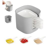 Générique Dipping Sauce Plate and Holder Set,Mini Dipping Bowls with Handle,Soy Sauce Dish,1 Rack with 6 Counts Seasoning Dish,for Ketchup, Soy, Barbecue and Party Dinner (White*1set)