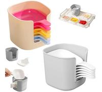 Générique Dipping Sauce Plate and Holder Set, Mini Home Kitchen Seasoning Sauce Dishes Bowls, 6Pcs Plastic Dipping Dish with Storage Box, for Condiments, Snacks, and Fruits (Mix*2)