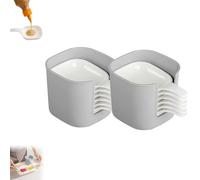 Générique Dipping Sauce Plate and Holder, Vinegar & Soy Sauce Dish Set with Handle, Including 6 Counts Seasoning Dish with Storage Box for Sampling and Dipping Restaurant Home Party Use (2 sets)