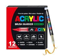 Générique Direct Liquid Soft Head Marker, Waterproof Permanent Drawing Markers Set, Tip Fine and Brush Marker Pens for Coloring, Sketching, Illustrations, Journaling, Art Projects, Adults Kids