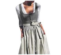 Générique Dirndl Femme Traditionnelle Dirndl Midi Robe Traditionelle de Bavière Allemande Manches Courtes Bavarois Oktoberfest Costumes d'Oktoberfest pour Loisirs Carnaval