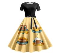Générique Dirndl midi pour femme Bavarois Vêtements Costume Party Déguisement de soubrette Chambre Cosplay le carnaval la bière