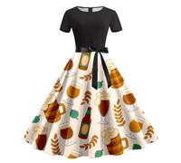 Générique Dirndl midi pour femme Bavière Allemande Oktoberfest Costume de soubrette D'Octobre Carnaval Set Maid Dress Robe Festival Femmes