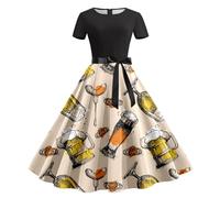 Générique Dirndl midi pour femme Bavière Allemande Oktoberfest Costume de soubrette D'Octobre Carnaval Set Maid Dress Robe Festival Femmes