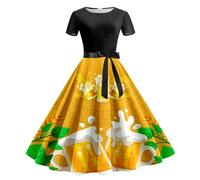 Générique Dirndl midi pour femme Chic Costume Bavarois Party Déguisement d'uniforme Allemand Festival Vêtements Robe d'halloween Oktoberfest Fete