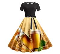Générique Dirndl midi pour femme style national Robe Traditionelle Festival Costume de soubrette Chambre Cosplay Maid Dress le carnaval la bière