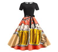 Générique Dirndl midi pour femme style national Robe Traditionelle Festival Costume de soubrette Chambre Cosplay Maid Dress le carnaval la bière