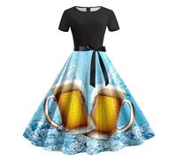 Générique Dirndl midi pour femme style national Robe Traditionelle Festival Costume de soubrette Chambre Cosplay Maid Dress le carnaval la bière