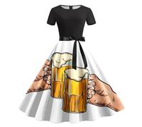 Générique Dirndl midi pour femme style national Robe Traditionelle Festival Costume de soubrette Chambre Cosplay Maid Dress le carnaval la bière