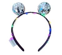 Générique Disco Ball Headband - Vintage Light for Cosplay | LED Funny Hair Accessories, Music Festival Bar Tool, Halloween Dance Party Organizer, Christmas Birthday Headwear for Adults Teens