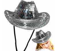 Générique Disco-Cowboy-Hut | Pailletten-Disco-Kugel-Spiegelhut - Atemberaubender Bachelor-Partyhut für Damen und Herren, Tanz, Bühne, Club, Bar