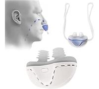 Générique Dispositif Anti-ronflement Électrique CPAP, Dispositif Anti-ronflement en Silicone, Mini Dispositifs De Solution De Ronflement Rechargeables USB pour Hommes/Femmes Sommeil Confortable,Blanc