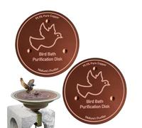 Générique Disque de Purification pour Bain d'oiseaux 2 Pièces - Nettoyeur d'eau en Cuivre - Disque Purificateur avec Support À Triple Point pour Fontaine De Jardin Arrière-Cour Toute Saison Colibri