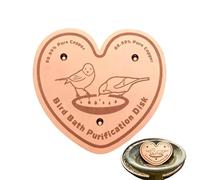 Générique Disque en Cuivre pour Abreuvoir À Oiseaux Purificatrice d'eau | Disque Nettoyant pour Bain d'Oiseaux avec Support Triple Point Pour Jardin Extérieur Terrasse Pelouse Cour Ferme Fontaine