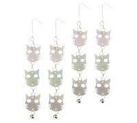 Générique Disques Réfléchissants Anti-Oiseaux pour Jardin 4 Pièces Petit Chat Tête Dispositifs Extérieurs pour Pigeons et Pics Décoration Suspendue pour Balcon et Potager Protection