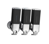 Générique Distributeur 3 en 1 de Savon, Shampoing et après-shampoing pour Salle de Bain et Distributeur Manuel Pratique avec Pompe pour La Maison et La, Noir