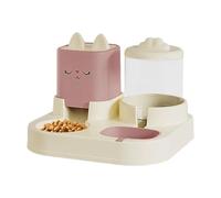 Générique Distributeur Croquettes Chat, Chien, Automatique, Distributeur d'eau pour Chien De Grande Capacité, Double Bol avec Bouteille d'eau Automatique pour Chiens Et Chats Gamelle Chat Rose