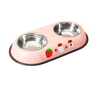 Générique Distributeur d ' Eau et de Nourriture pour Chiens et Chats, Jolie Station d ' Alimentation 2 en 1, Bol en Acier Inoxydable, de Nourriture