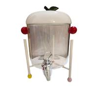 Générique Distributeur de Boissons Carafe Froide Pichet à Eau Fontaine à Verre avec Robinet et Support En Fer Adapté pour Les Fêtes et La Cuisine, C