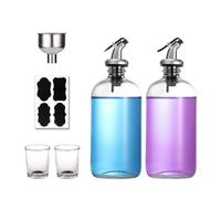 Générique Distributeur De - Carafe Pour | Bouteilles En Verre De 16 Oz Ensemble De Carafe De Luxe Pour Avec Tasses Réutilisables, Entonnoir Et Étiquettes Récipient Recharg