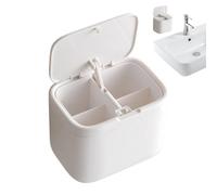 Générique Distributeur De Cotons,Boîte 4 Compartiments Anti-Poussière,Boîte À Bâtonnets De Fil - Pour Table, Maison, Salle De Bain, Vanity, Pics À Fil Dentaire, Cotons-Tiges, Élastiques À Cheveux