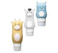 Générique Distributeur de Gel en Silicone Rechargeable 3pcs Forme Girafe Cheval Blanc Hippopotame Léger pour Voyage et Déplacements Professionnels Couleur Aléatoire