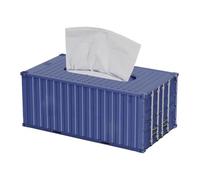Générique Distributeur De Mouchoirs En Conteneur D'expédition - Boîte À Mouchoirs 20 Cm - Rangement ABS | Porte-serviettes Décoratif Avec Porte-stylos - Maison Bureau Chambre Cuisine Bureau