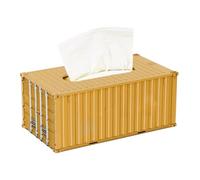 Générique Distributeur De Mouchoirs En Conteneur D'expédition - Boîte À Mouchoirs 20 Cm - Rangement ABS | Porte-serviettes Décoratif Avec Porte-stylos - Maison Bureau Chambre Cuisine Bureau
