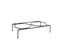 Générique Distributeur de Nourriture pour Animaux, Support pour Gamelle, Distributeur d'eau, Plateau Repas en Métal Robuste avec Gamelle Amovible en Acier I, 27x6x12.5cm Inclinaison