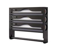 Générique Distributeur de papier d'aluminium de cuisine, rangement de papier d'aluminium et de ciré, organisateur de rangement réutilisable, peu encombrant pour garde-manger mural de cuisine