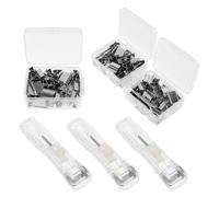 Générique Distributeur de Pinces à Papier sans Agrafe Réutilisable Design Transparent Compact, Fonctionnement Facile, pour Bureau et Tâches Quotidiennes