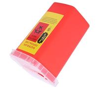 Générique Distributeur de Récupération de Lames en Plastique Abs Rouge, Conteneur à Lames de Barbier Couvercle à Pression, Capacité Sécurisée pour Salon de Coiffure et Institut de Beauté