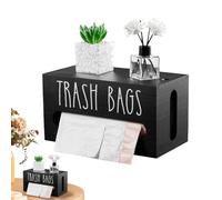 Générique Distributeur de Sacs Poubelle - Boîtier en Bois,Porte-Sacs Poubelle,Pour Maison Appartement Bureau Buanderie Salle De Bain Toilettes Sous L'Évier Placard