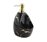 Générique Distributeur de Savon avec Porte-éponge, Compartiment de Rangement, Organisateur de Savon Liquide pour Les Mains et La Vaisselle à Poser sur Le Compto, Le Noir