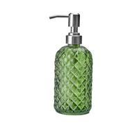 Générique Distributeur de Savon en Verre avec Pompe en Acier Inoxydable 304 pour Lotion et Savon, Vert