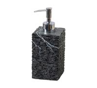 Générique Distributeur de Savon Liquide en Résine avec Pompe Fonctionnelle. Distributeur de Liquide Vaisselle Pratique et Accessoire de Salle de Bain Co, Pompe Argentée, Bouteille Noire