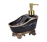 Générique Distributeur de Savon Liquide, pour Les Mains, en Résine, Pompe à Lotion Manuelle, Flacon de Lotion de Comptoir, Noir