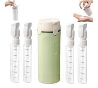 Générique Distributeur De Voyage 4 En 1,Articles De Toilette Portables,Anti-Fuite,Rechargeables,Compressibles,Pour Lotion,Shampooings Liquides,Avec éChelle Et éTiquette (Vert)