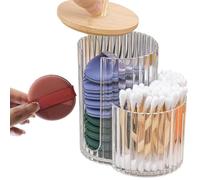 Générique Distributeur Disques Coton,Bocaux Transparents Anti-Poussière Pour Coiffeuse - Pot De Rangement À Cotons-Tiges | Pour Maison Coiffeuse Salle-De-Bain Placard Chambre Dortoir Toilettes