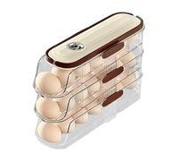 Générique Distributeur D'œufs pour Réfrigérateur à Roulement Automatique, Rangement Oeuf Frigo, Boîte de Rangement à œufs de Type Coulissant Empilable avec Poignée et Couvercle