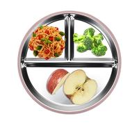 Générique Divided Serving Tray - Metal Dishes for Kids | Non Stick Portion Control with Robust Steel & Matte Texture for, Camping, Daily Meals, Travel and Professional Utility