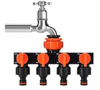 Générique Diviseur de Tuyau 4 Voies,Diviseur de Robinet 4 Voies - Connecteur de Robinet à Contrôle Indépendant pour Fournitures d'Irrigation, RV, Lavage, Camping, Ferme