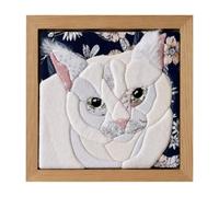 Générique DIY Animal Fabric Art Painting Kit, No Sewing with Frame