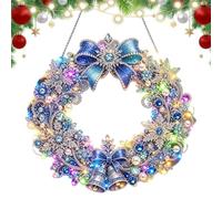 Générique DIY Christmas Pearl Light Kit - Pendant | LED | Adult Gem Art Hanging Ornament Set With String Lights, 5D Crystal Craft Decoration For Wall Window Holiday Party