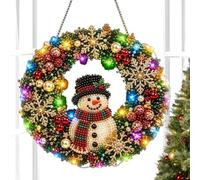 Générique DIY Christmas Pearl Light Kit - Pendant | LED | Adult Gem Art Hanging Ornament Set With String Lights, 5D Crystal Craft Decoration For Wall Window Holiday Party